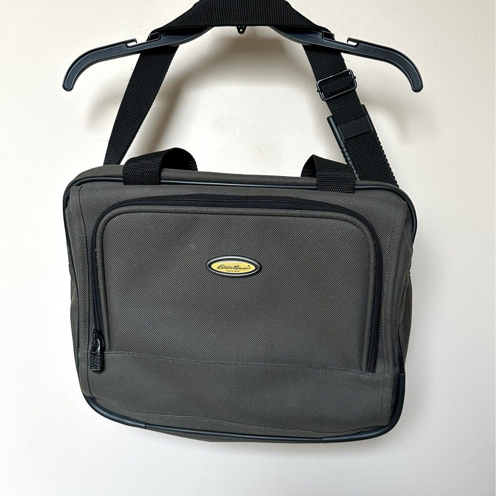 Eddie Bauer Messenger Tote Laptop Bag Travel Carry On Luggage Black Briefcase